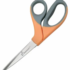 SKILCRAFT® Bent Stainless Steel Shears, 8 3/10", Black/orange