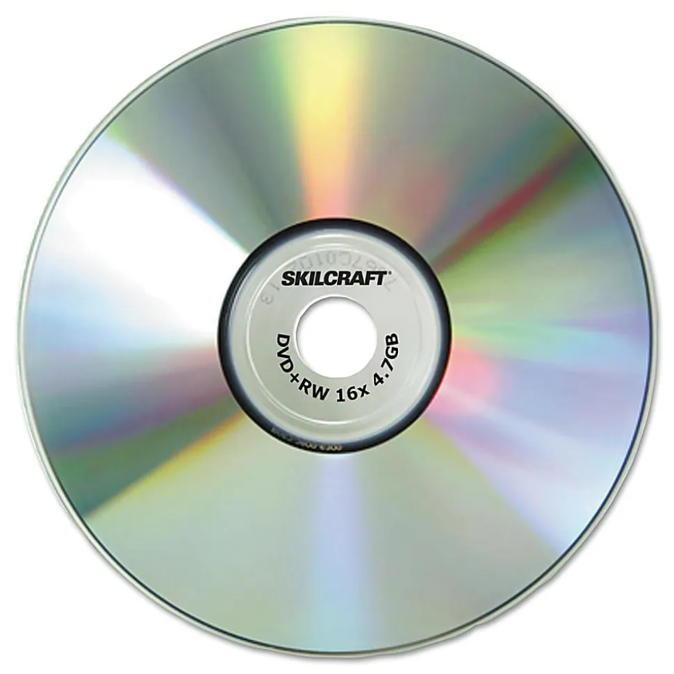 SKILCRAFT® Branded Attribute DVD+RW Media Discs, Pack Of 25 Discs (AbilityOne 7045015155373)