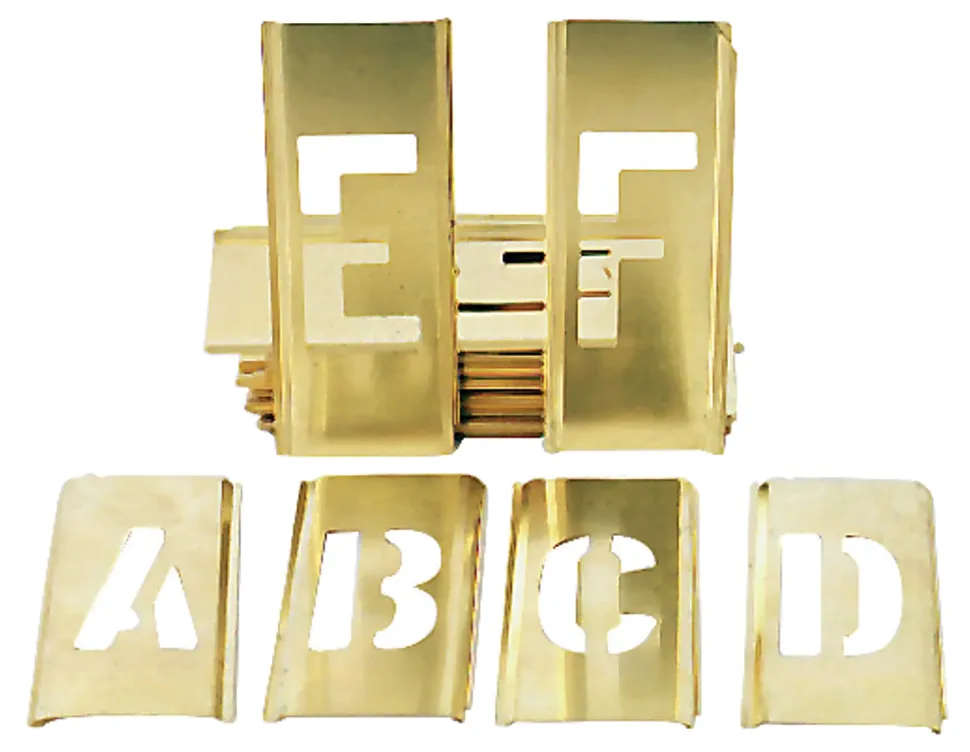 SKILCRAFT Brass Stencil Set (AbilityOne), 2" Gothic Style