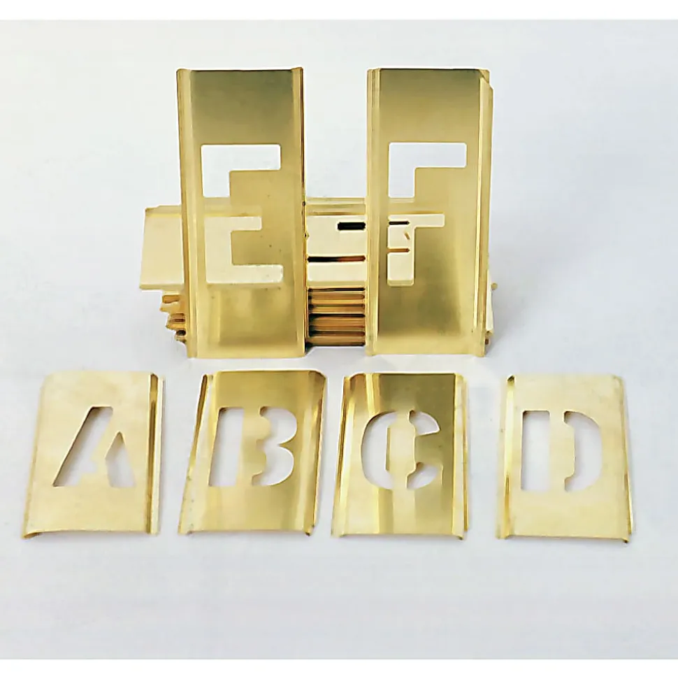 SKILCRAFT Brass Stencil Set (AbilityOne), 2" Gothic Style