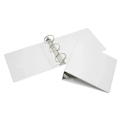 SKILCRAFT® Clear Overlay 3-Ring Binder, 3" Round Rings, White (AbilityOne 7510-01-510-4866)