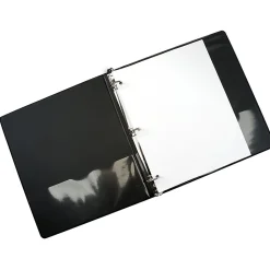 SKILCRAFT® Clear Overlay Ring 3-Ring Binder, 1" Round Rings, 66% Recycled, Black (AbilityOne 7510-01-510-4865)