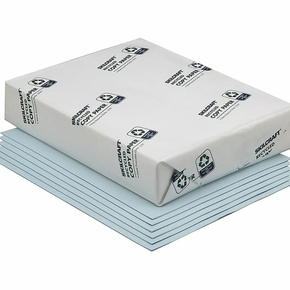 SKILCRAFT® Color Xerographic Copy Paper, 10 Reams, Blue, Letter (8.5" x 11"), 5000 Sheets Per Case, 20 Lb, 84 Brightness (AbilityOne 7530-01-146-3361)