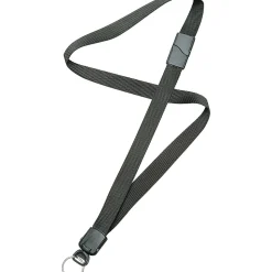 SKILCRAFT® Deluxe Lanyard With Key Ring, 36", Black, Pack Of 12 (AbilityOne 8455-01-613-0196)