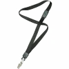 SKILCRAFT® Deluxe Lanyard With Bulldog Clip, 36", Black, Pack Of 12 (AbilityOne 8455-01-613-0200)