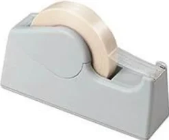 SKILCRAFT® Desktop Tape Dispenser - 3" Core - Serrated Blade, Non-marring, Non-slip Base - Plastic, Rubber - Gray - 1 / Each