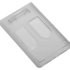 SKILCRAFT® Dual-ID Card Holders, 2-1/4" x 3-7/16", White, Pack Of 12 Holders