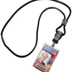 SKILCRAFT® Dual ID Card Holders, 2-1/4" x 3-7/16", Vertical, White, Pack Of 12 Holders