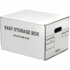 SKILCRAFT® Easy Storage Boxes With Lift-Off Lids, Letter/Legal Size, 12" x 12" x 9 1/2", White, Case Of 12 (AbilityOne 8115 01 646 3158)
