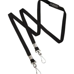 SKILCRAFT® Face Mask Lanyards, 7/16" x 36", Black, Pack Of 12 Lanyards