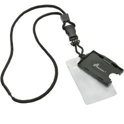 SKILCRAFT® Flight Line Lanyards, 6"H x 6"W x 5 15/16"D, Black, Pack Of 12