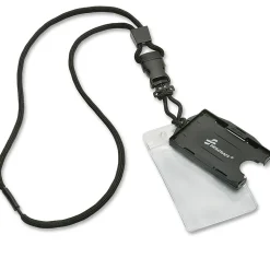 SKILCRAFT® Flight Line Lanyards, 6"H x 6"W x 5 15/16"D, Black, Pack Of 12