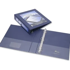 SKILCRAFT® Frame View 3-Ring Binder, 1 1/2" D-Rings, 45% Recycled, Blue (AbilityOne 7510-01-462-1385)