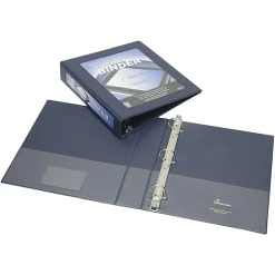 SKILCRAFT® Frame View 3-Ring Binder, 1 1/2" D-Rings, 45% Recycled, Blue (AbilityOne 7510-01-462-1385)