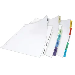 SKILCRAFT® Index Maker 100% Recycled Clear Label Dividers With White Tabs, 5-Tab (AbilityOne 7530-01-600-6977)