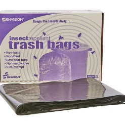 SKILCRAFT Insect Repellent Trash Bags - 40"x 45" x 2 mil (51 Micron) Thickness - Low Density - Black - Disposal, Food - Recycled - 65 / Box