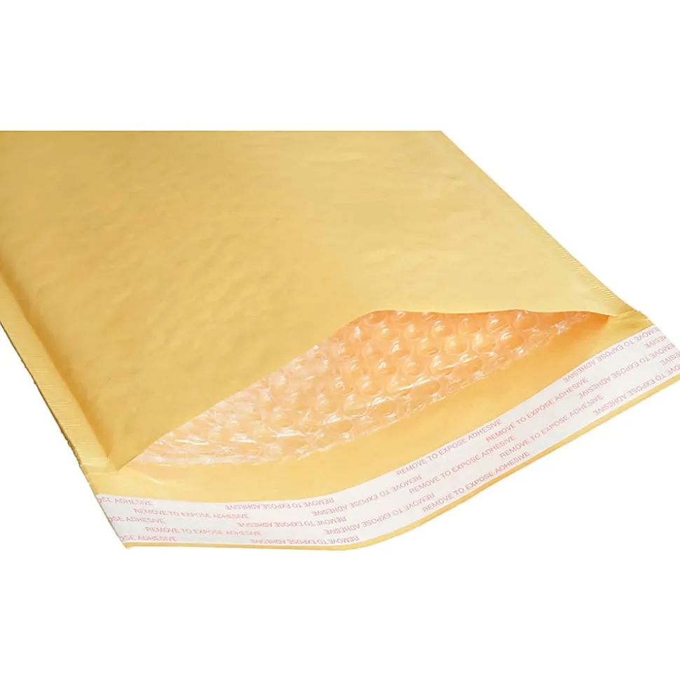 SKILCRAFT® Kraft Lightweight Cushioned Mailers, 12 1/2" x 19", Kraft, Pack Of 50 (AbilityOne 8105-00-117-9881)
