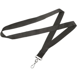 SKILCRAFT® Lanyard With J-Hook, 36", Black, Pack Of 12 (AbilityOne 8455-01-645-2729)