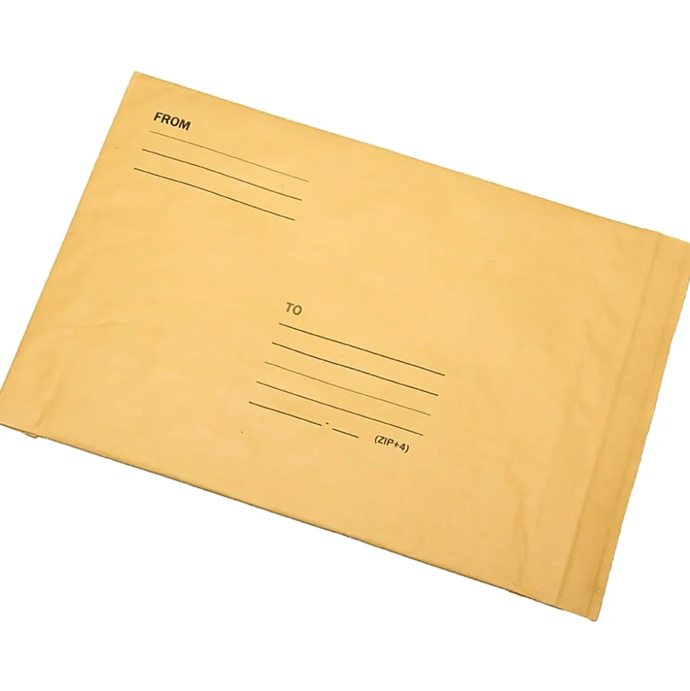 SKILCRAFT® Lightweight Paper-Cushioned Mailers, 10 1/2" x 16", Kraft, Pack Of 100 (AbilityOne 8105-00-281-1436)
