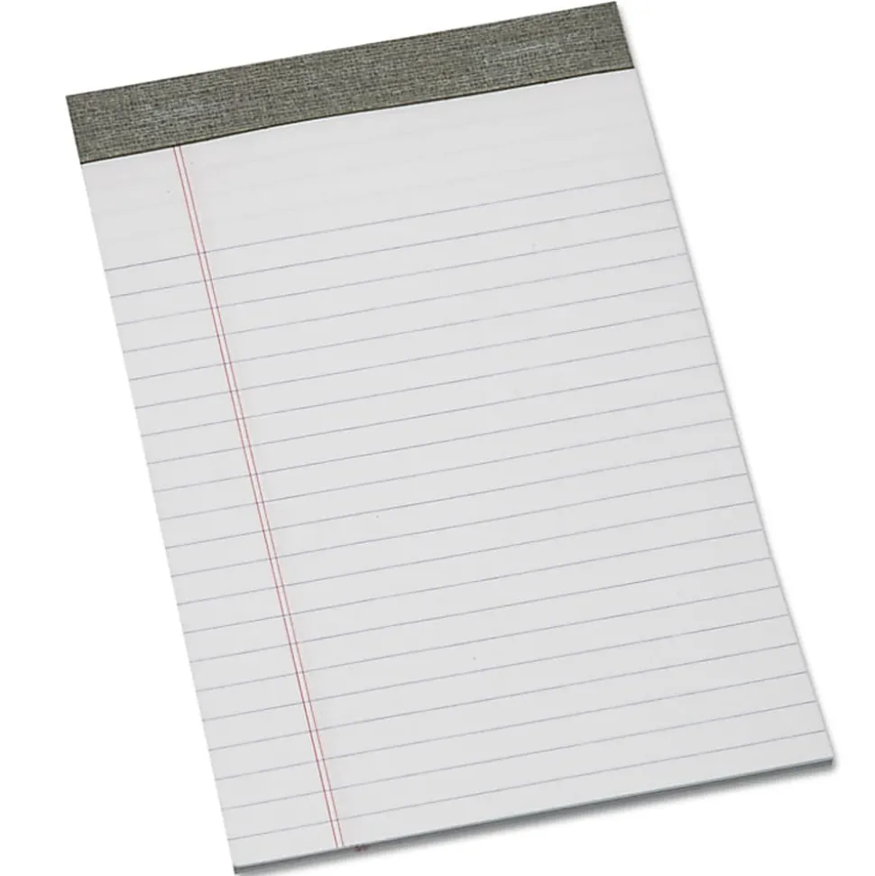 SKILCRAFT® Linen Top Writing Pads, 5" x 8", White, 50 Sheets, Pack Of 12 (AbilityOne 7530-01-447-1355)