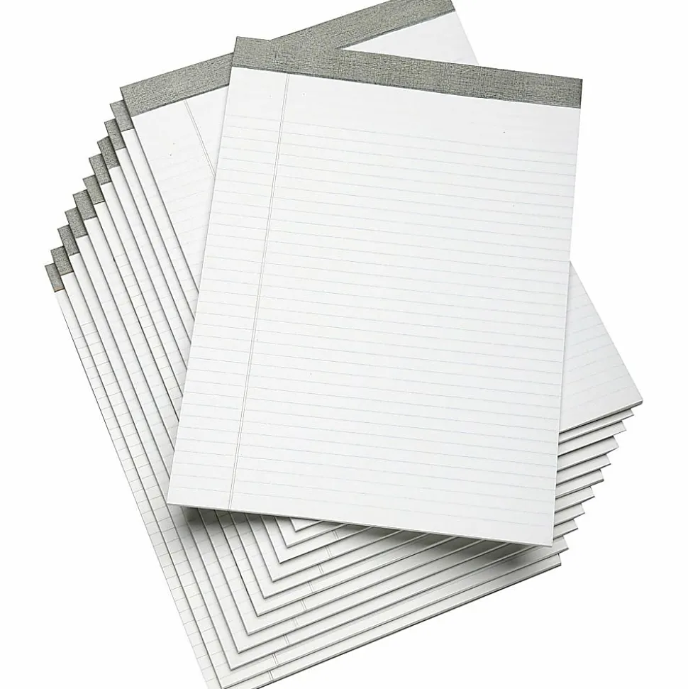 SKILCRAFT® Linen Top Writing Pads, 8 1/2" x 11", White, 50 Sheets, Pack Of 12 (AbilityOne 7530-01-447-1353)