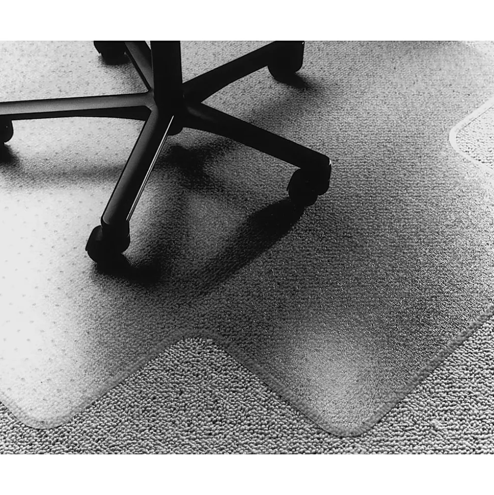 SKILCRAFT Lowith Med-pile PVC Floor Mat, Floor, Carpeted Floor, 60" L x 46" W x 0.13" H, Vinyl, Clear