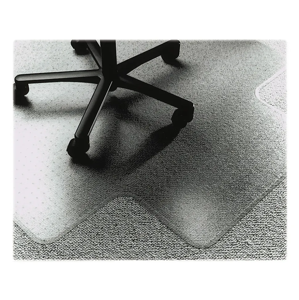 SKILCRAFT Lowith Med-pile PVC Floor Mat, Floor, Carpeted Floor, 60" L x 46" W x 0.13" H, Vinyl, Clear
