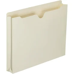 SKILCRAFT® Manila Double-Ply Tab Expanding File Jackets, 1 1/2" Expansion, Letter Size Paper, 8 1/2" x 11", 30% Recycled, Box Of 50