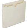 SKILCRAFT® Manila Double-Ply Tab Expanding File Jackets, 1" Expansion, Letter Size Paper, 8 1/2" x 11", 30% Recycled, Box Of 50