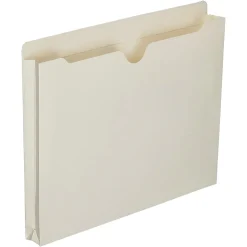 SKILCRAFT® Manila Double-Ply Tab Expanding File Jackets, 1" Expansion, Letter Size Paper, 8 1/2" x 11", 30% Recycled, Box Of 50