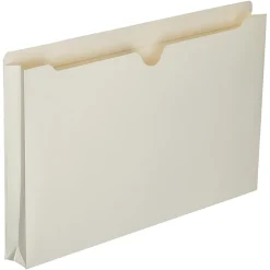 SKILCRAFT® Manila Double-Ply Tab Expanding File Jackets, 1 1/2" Expansion, Legal Size Paper, 8 1/2" x 14", 30% Recycled, Box Of 50