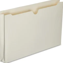 SKILCRAFT® Manila Double-Ply Tab Expanding File Jackets, 1 1/2" Expansion, Legal Size Paper, 8 1/2" x 14", 30% Recycled, Box Of 50