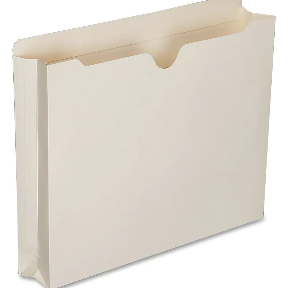 SKILCRAFT® Manila Double-Ply Tab Expanding File Jackets, 2" Expansion, Letter Size Paper, 8 1/2" x 11", 30% Recycled, Box Of 50