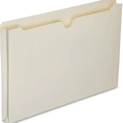 SKILCRAFT® Manila Double-Ply Tab Expanding File Jackets, 1" Expansion, Legal Size Paper, 8 1/2" x 14", 30% Recycled, Box Of 50