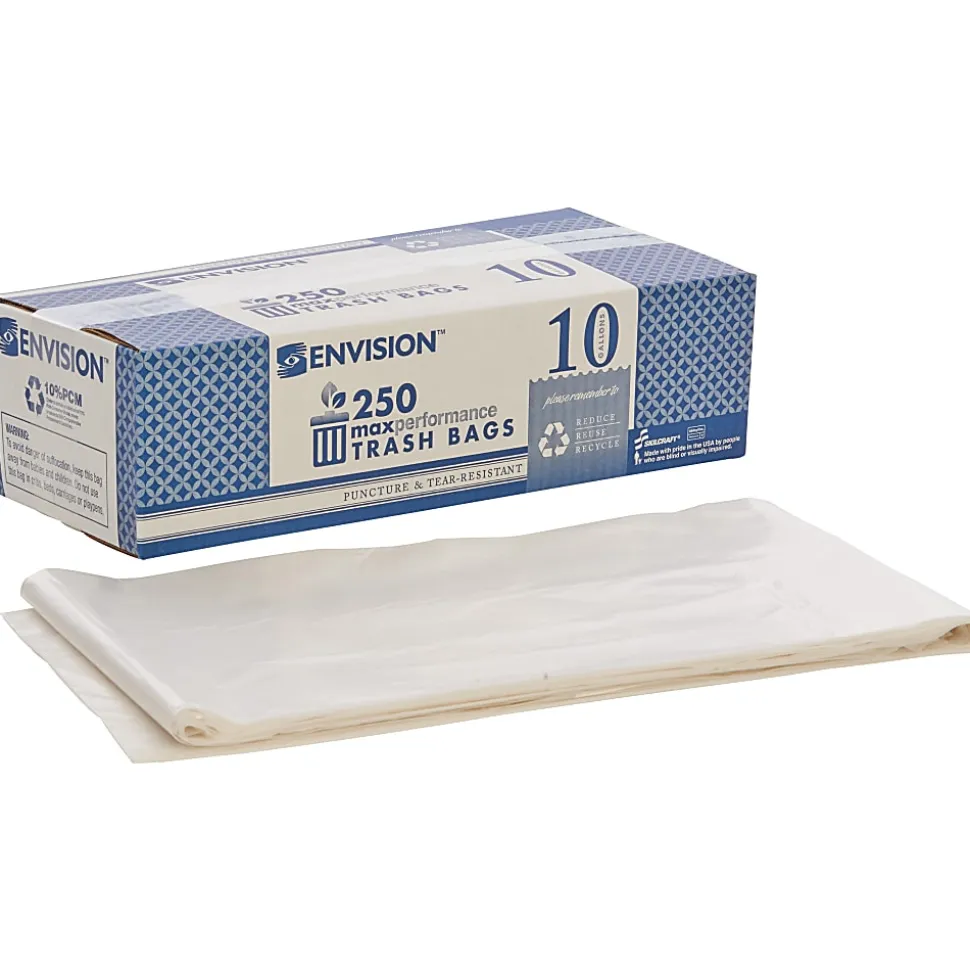 Skilcraft® Maximum Performance Can Liners, 24" x 23", Clear, Box Of 250