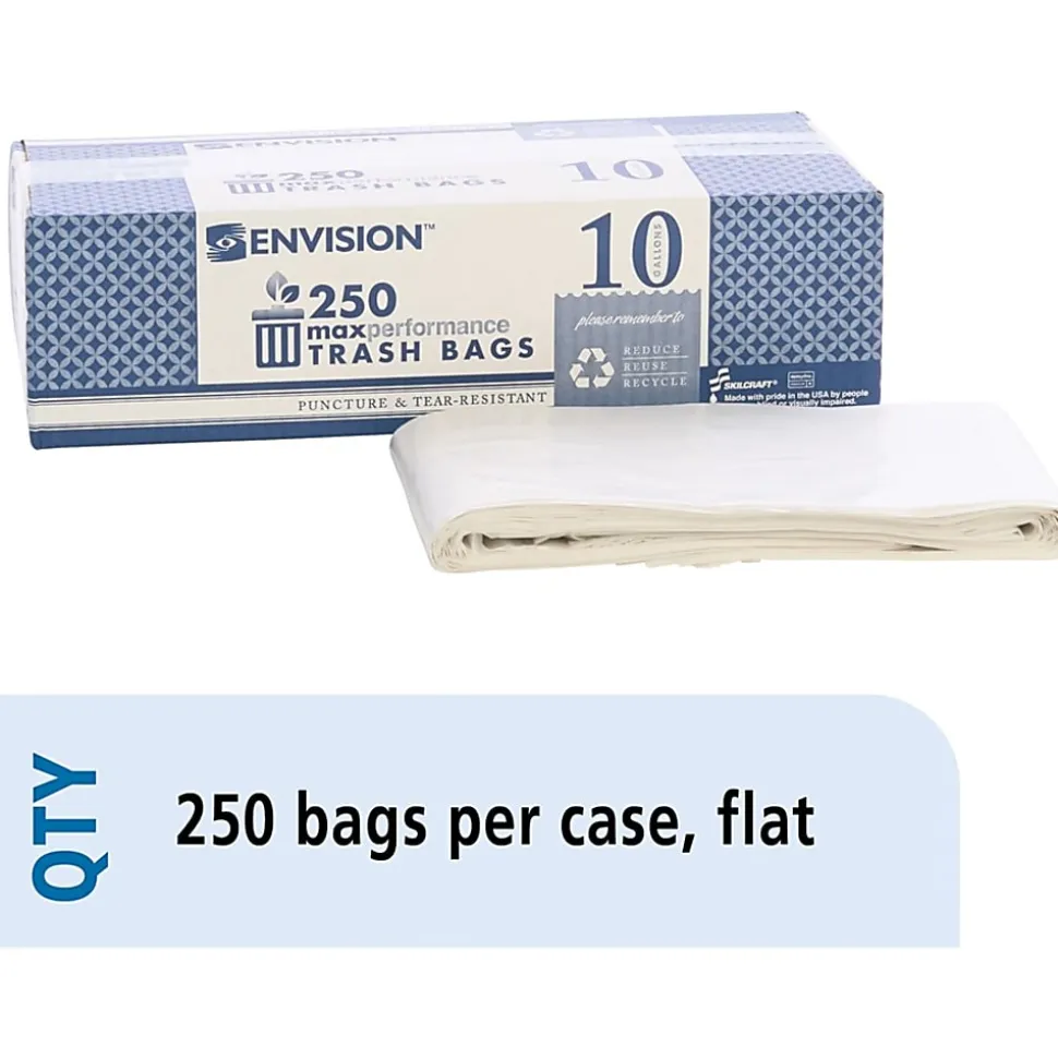 Skilcraft® Maximum Performance Can Liners, 24" x 23", Clear, Box Of 250