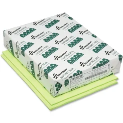 SKILCRAFT® Neon Color Copy Paper, Neon Green, Letter (8.5" x 11"), 500 Sheets Per Ream, 20 Lb, 30% Recycled