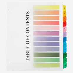 SKILCRAFT® Numerical Tab Set, 8 1/2" x 11", 30% Recycled, Set Of 12, Assorted Colors (AbilityOne 7530-01-621-5258)
