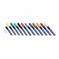 SKILCRAFT® Oil-Based Paint Markers, Fiber Bullet Point, Assorted Colors, Pack Of 12 (AbilityOne 7520-01-207-4168)