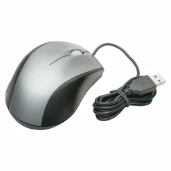 SKILCRAFT® Optical Ergonomic Mouse, Black/Silver (AbilityOne 7025-01-618-4138 )