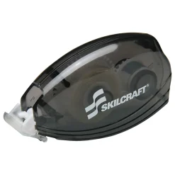 SKILCRAFT® Permanent-Adhesive Double-Sided Tape With Dispenser, 0.33" x 393", Translucent Black (AbilityOne 7510-01-596-4255)