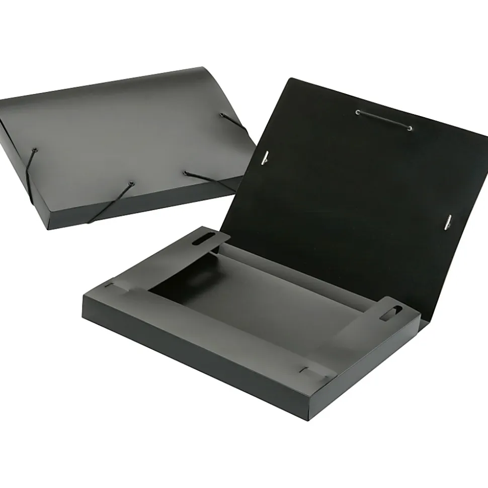 SKILCRAFT® Poly Expanding File Box, Letter Size, Black