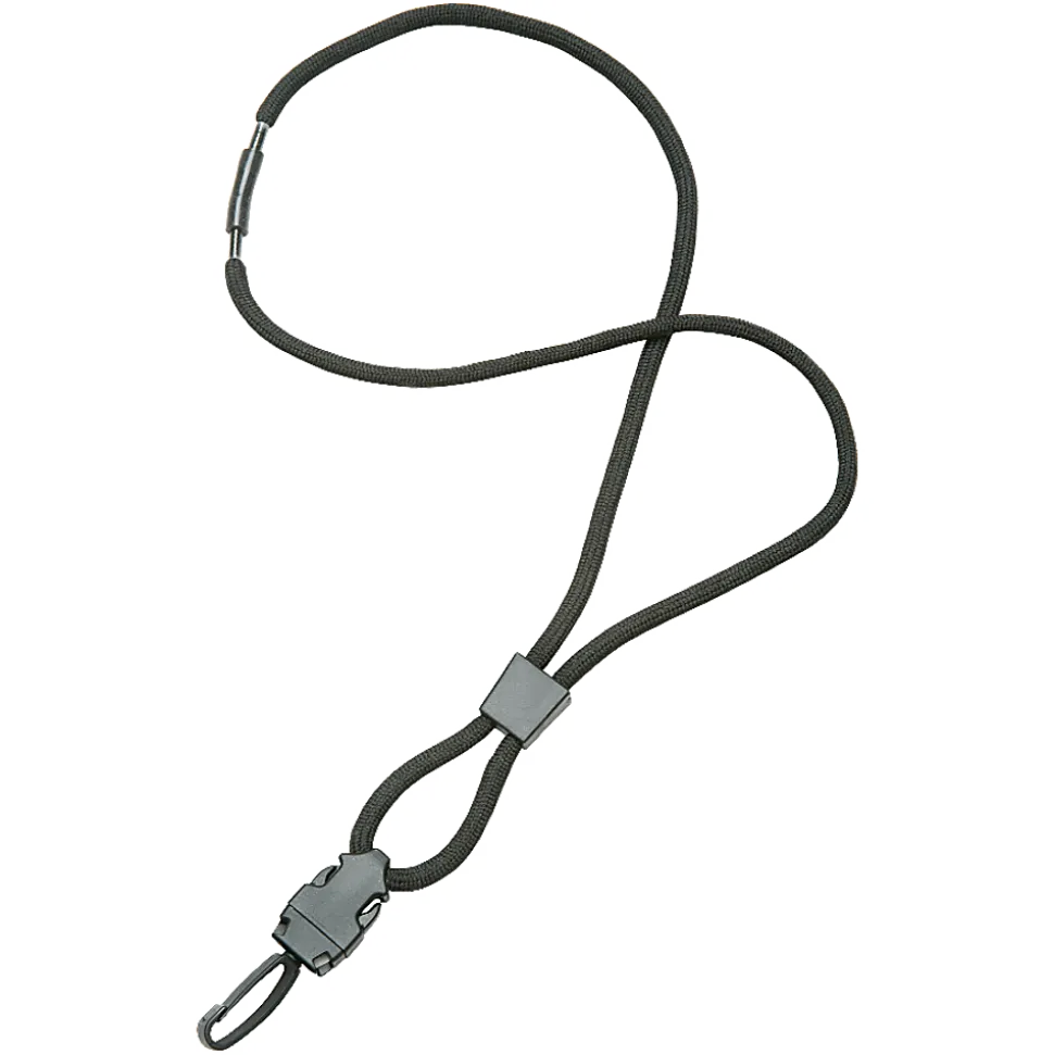 SKILCRAFT® Premium Lanyard With Swivel Hook, 36", Black, Pack Of 12 (AbilityOne 8455-01-613-0192)