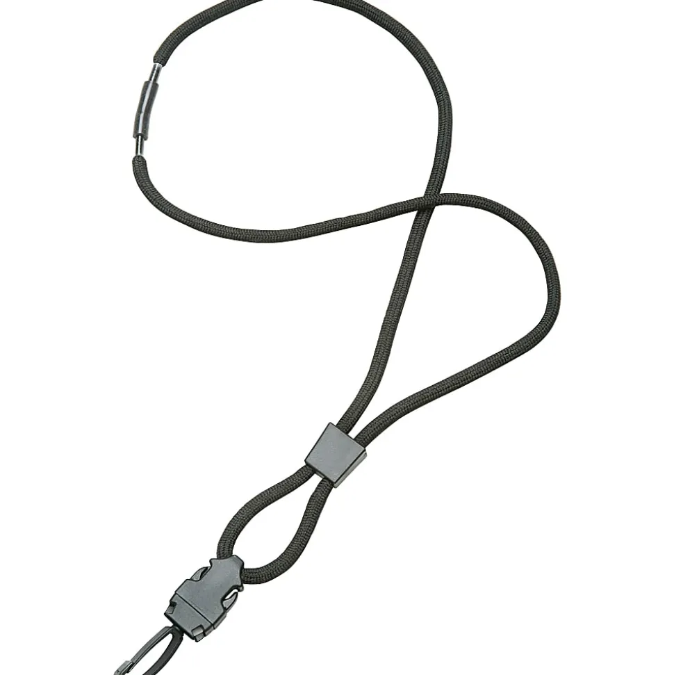 SKILCRAFT® Premium Lanyard With Swivel Hook, 36", Black, Pack Of 12 (AbilityOne 8455-01-613-0192)