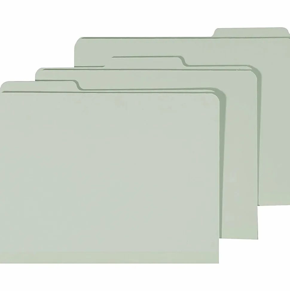 SKILCRAFT Pressboard Folders, 1/3 Cut, Letter Size, 30% Recycled, Box Of 100 (AbilityOne 7530-00-286-8570)
