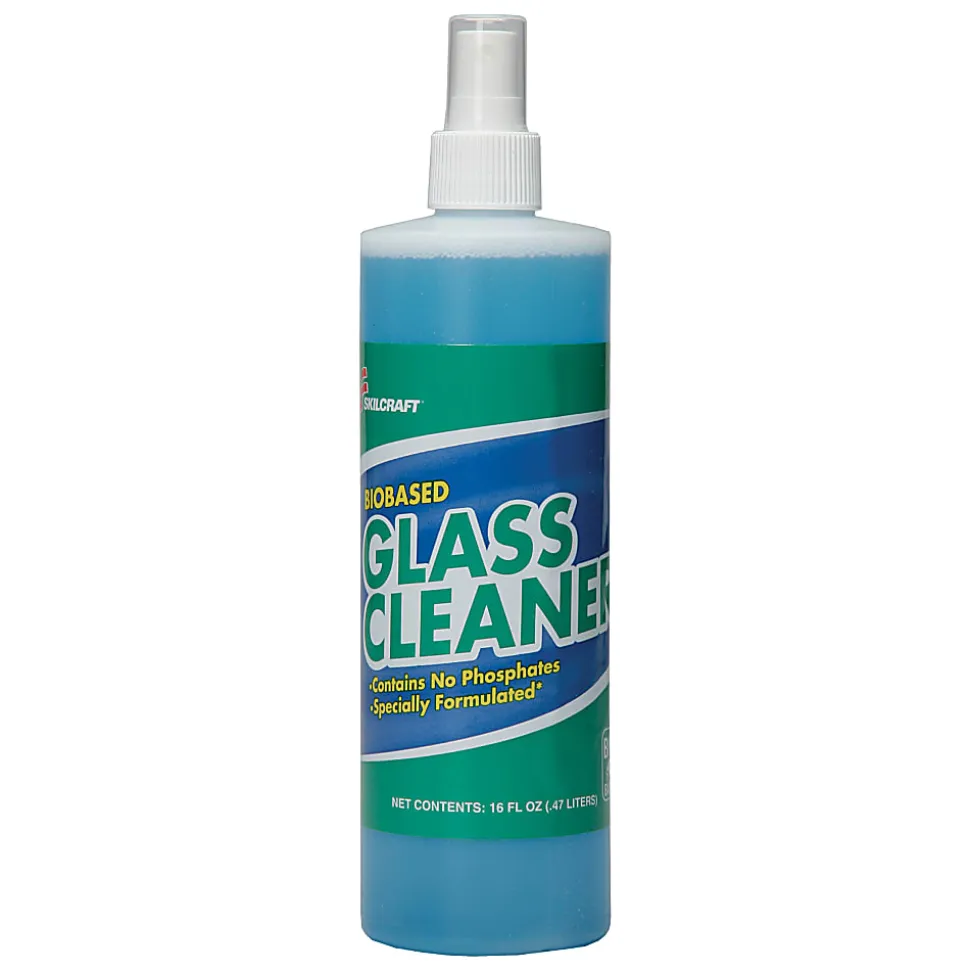 SKILCRAFT® Quick-Drying Glass Cleaner Spray, 16 Oz Bottle, Case Of 12 (AbilityOne 7930-01-326-8110)
