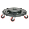 SKILCRAFT® Quiet 5-Wheel Trash Can Dolly, 6" x 17-3/4", Black/Red