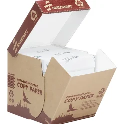 SKILCRAFT® Ream-Wrapped Copy Paper, 5 Reams, White, Letter (8.5" x 11"), 2500 Sheets Per Case, 20 Lb, 92 Brightness, 100% Recycled