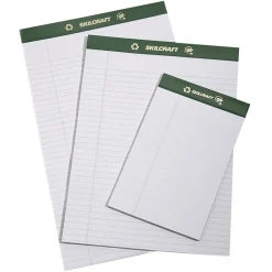 SKILCRAFT® 80% Recycled Chlorine-Free Writing Legal Pads, 8 1/2" x 14", Legal Ruled, White, 25 Sheets, Pack Of 12 (AbilityOne 7530-01-516-9626)
