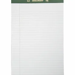 SKILCRAFT® 80% Recycled Chlorine-Free Writing Legal Pads, 8 1/2" x 14", Legal Ruled, White, 25 Sheets, Pack Of 12 (AbilityOne 7530-01-516-9626)